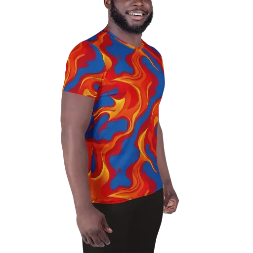Firestorm Blue on a Men's Athletic T-Shirt