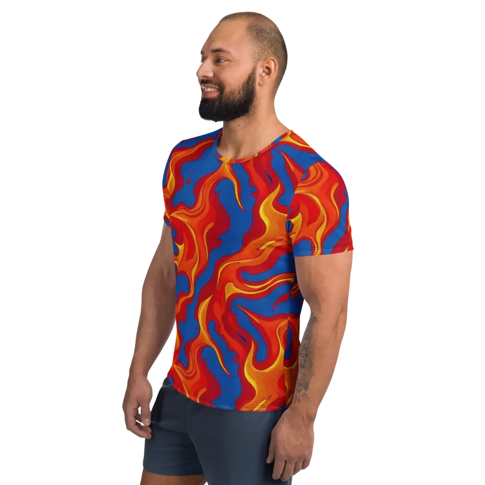 Firestorm Blue on Men's Athletic T-Shirt — Left