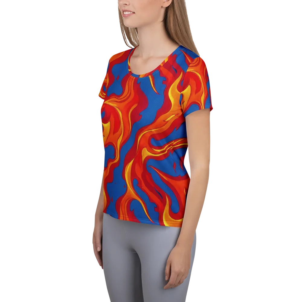 Firestorm Blue on Women's Athletic T-Shirt — Left