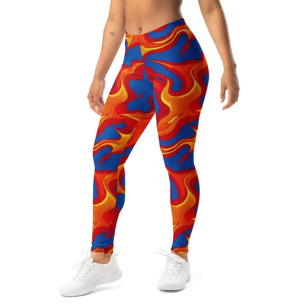 Firestorm Blue on Leggings — Left Front