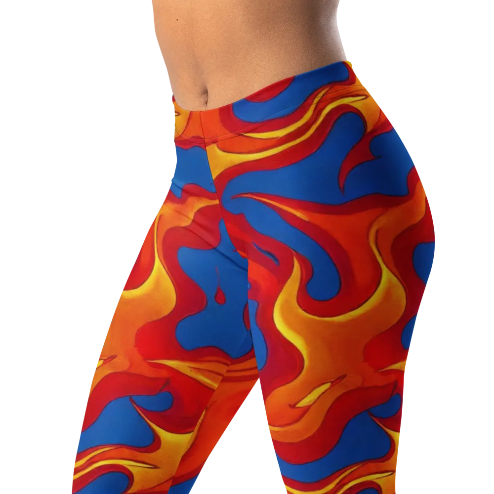 Firestorm Blue on Leggings — Left Front