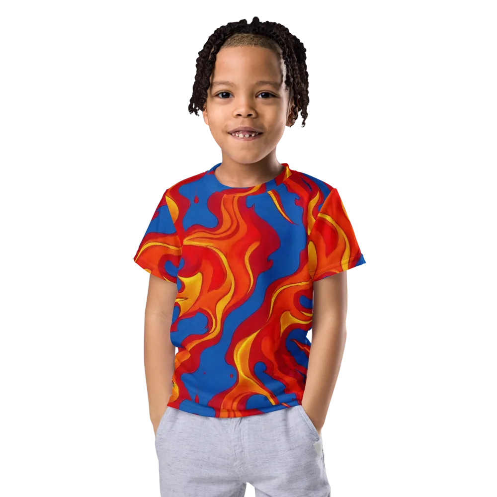 Firestorm Blue on Kids Crew Neck T-Shirt — Front
