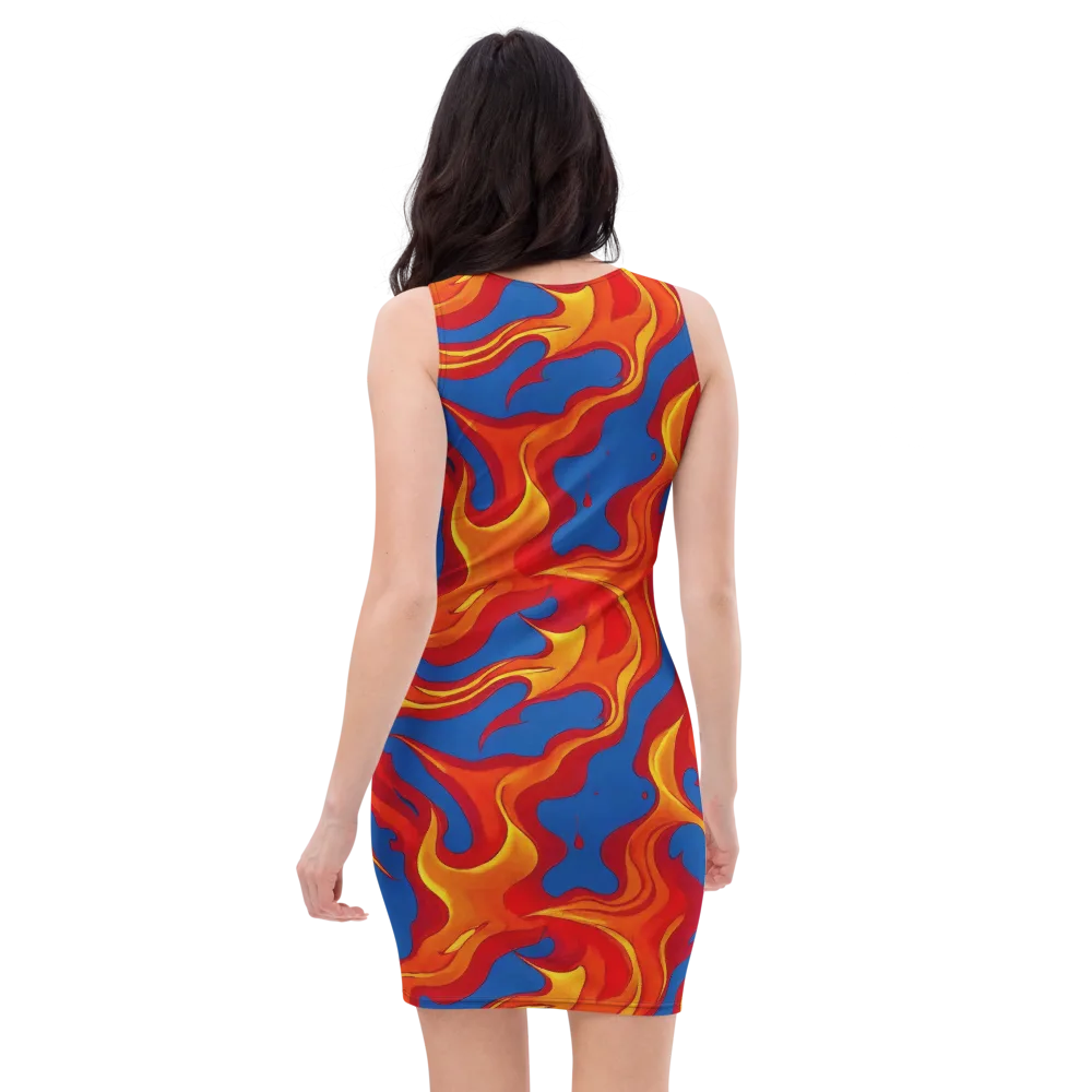 Firestorm Blue on Bodycon Dress — Back