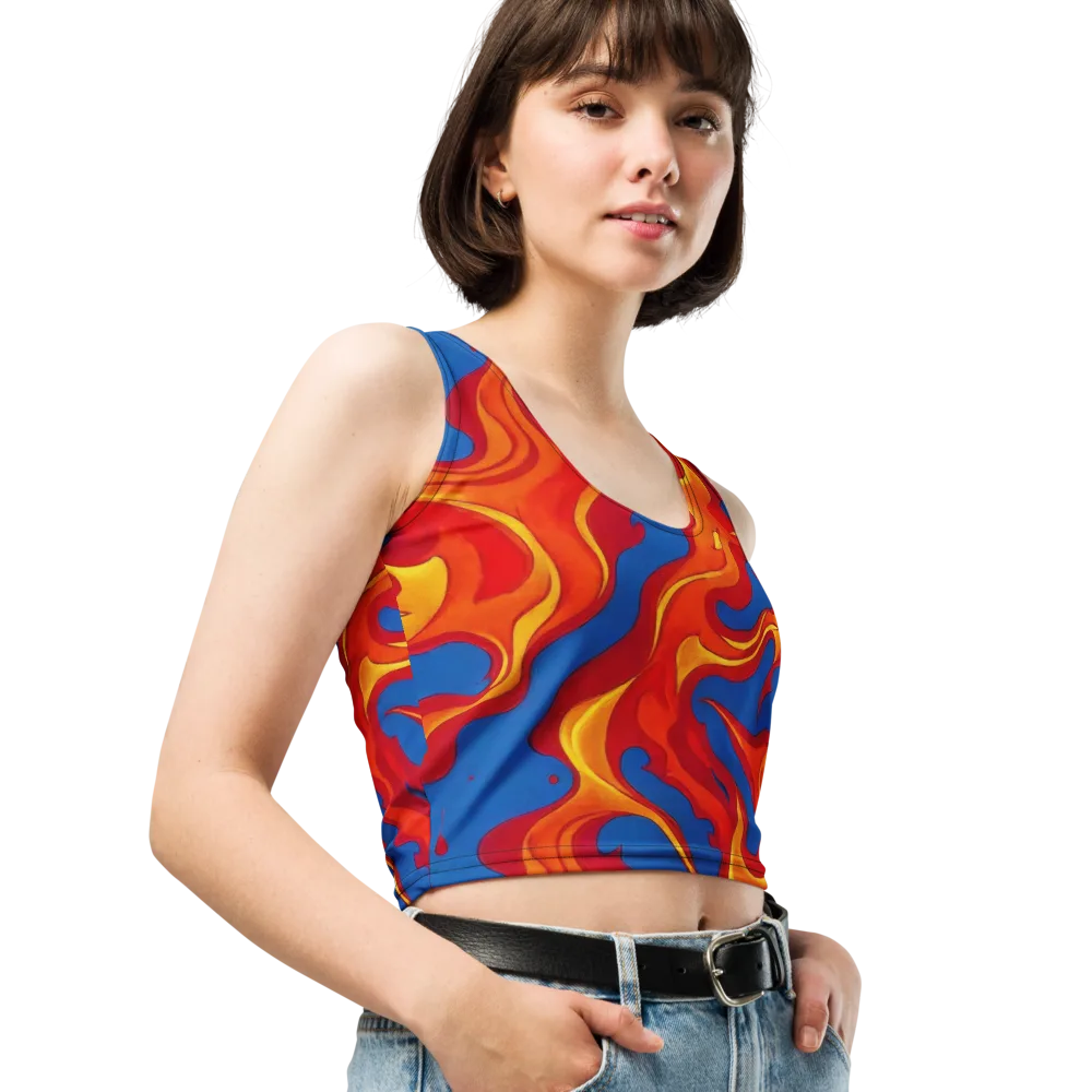 Firestorm Blue on Crop Top — Right Front