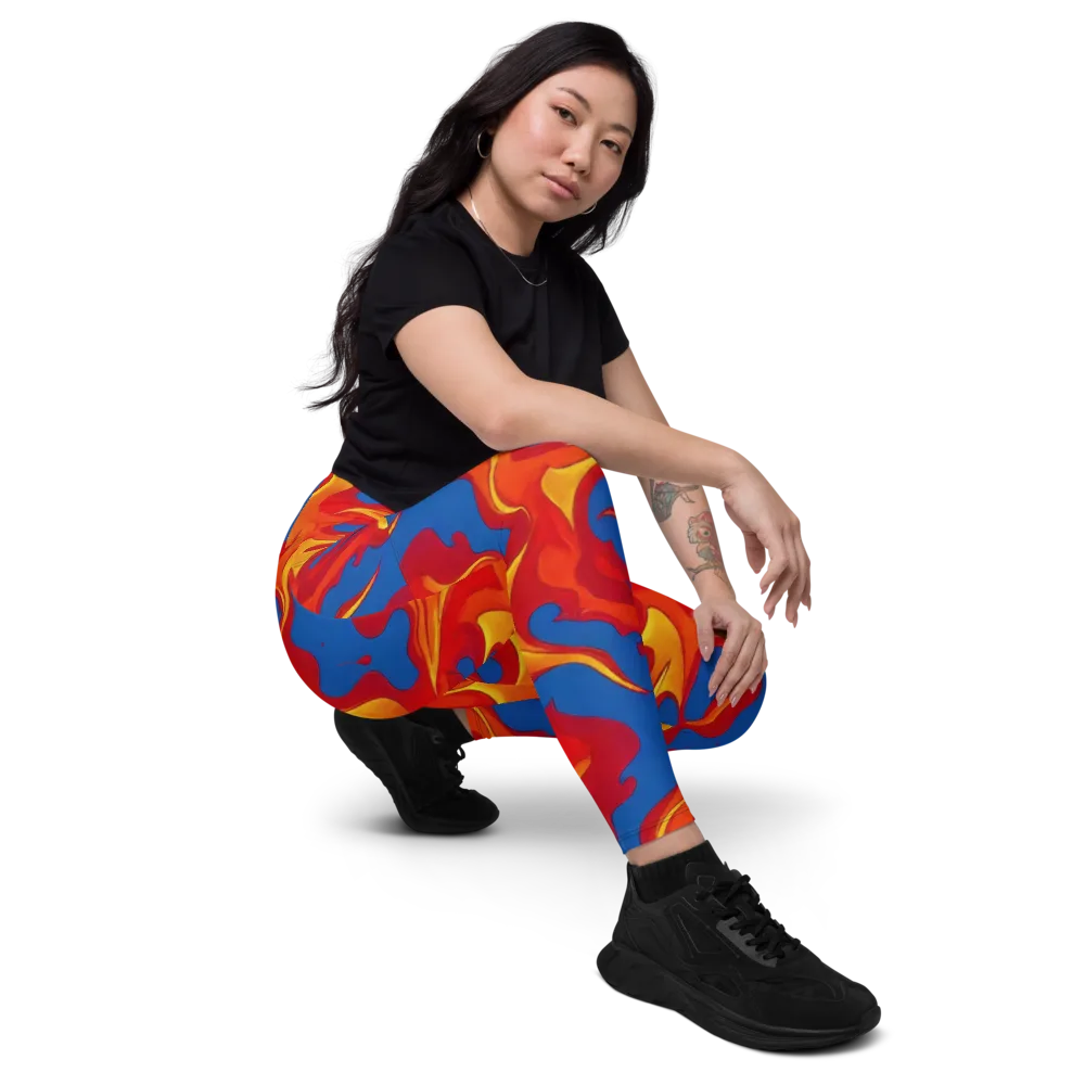Firestorm Blue on Leggings with Pockets — Right Front