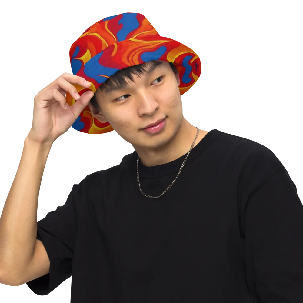 Firestorm Blue on Reversible Bucket Hat — Front Inside