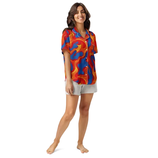 Firestorm Blue on a Women's Short Sleeve Pajama Top