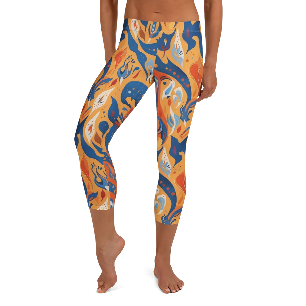 Solar Aviary on Capri Leggings — Front