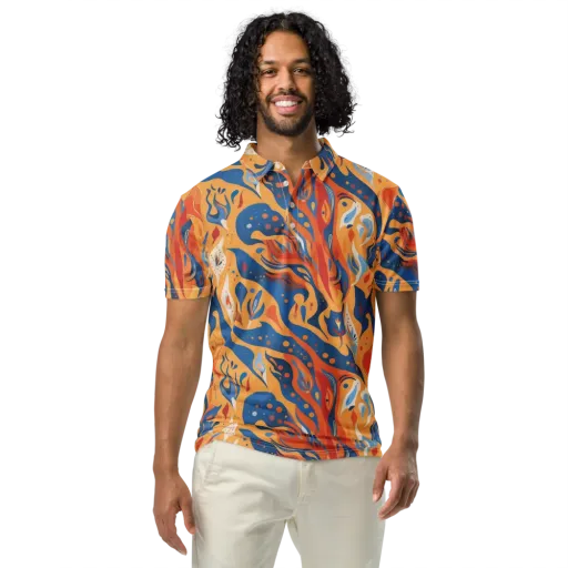 Solar Aviary on a Men's Slim Fit Polo Shirt