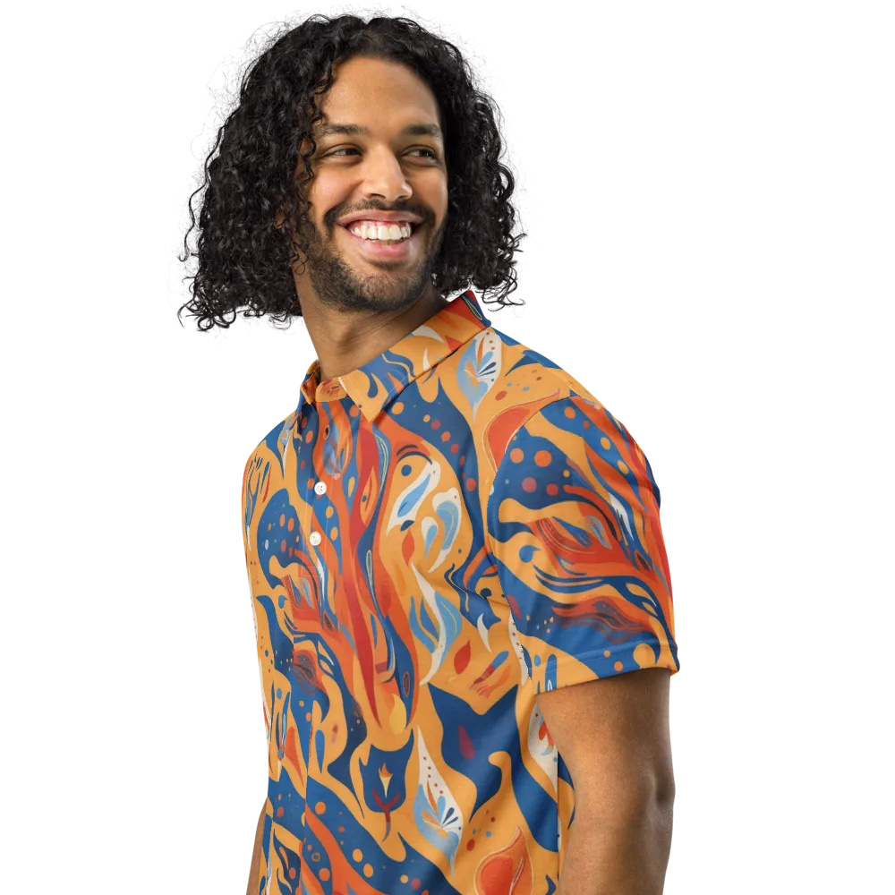 Solar Aviary on Men's Slim Fit Polo Shirt — Left Front