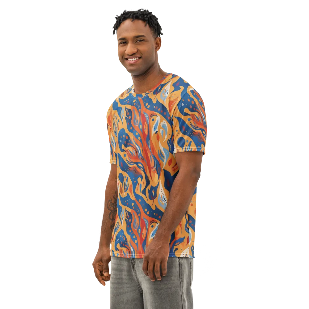 Solar Aviary on Men's Cotton Crew Neck T-Shirt — Left Front