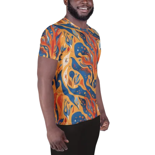 Solar Aviary on a Men's Athletic T-Shirt