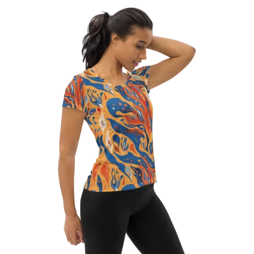 Solar Aviary on a Women's Athletic T-Shirt
