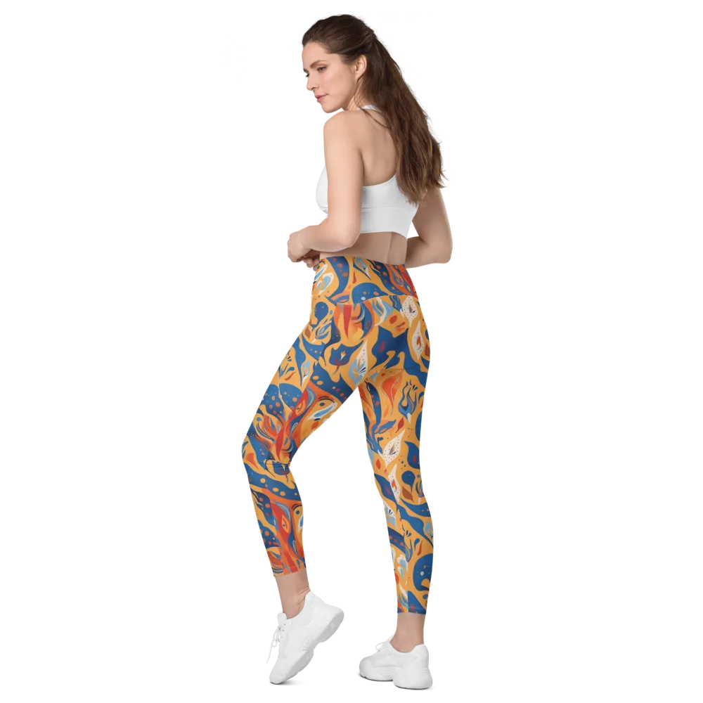 Solar Aviary on Leggings with Pockets — Left Back