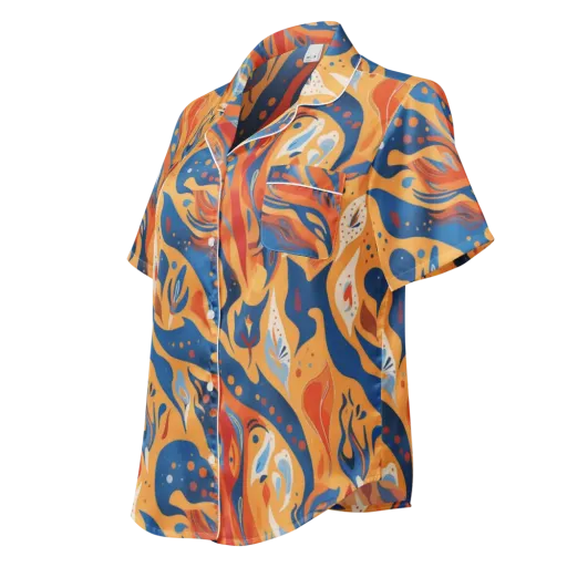 Solar Aviary on a Women's Short Sleeve Pajama Top