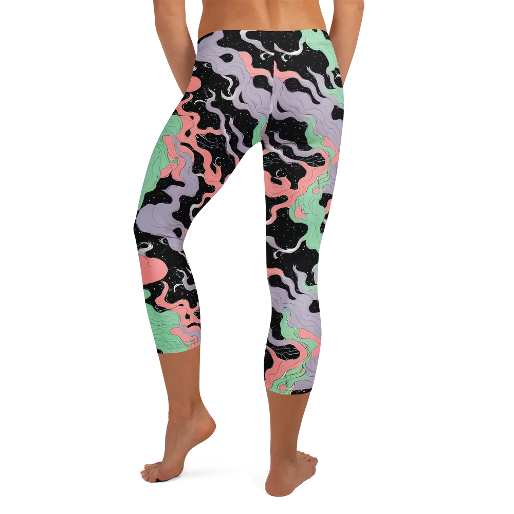 Pastel Eclipse on Capri Leggings — Back