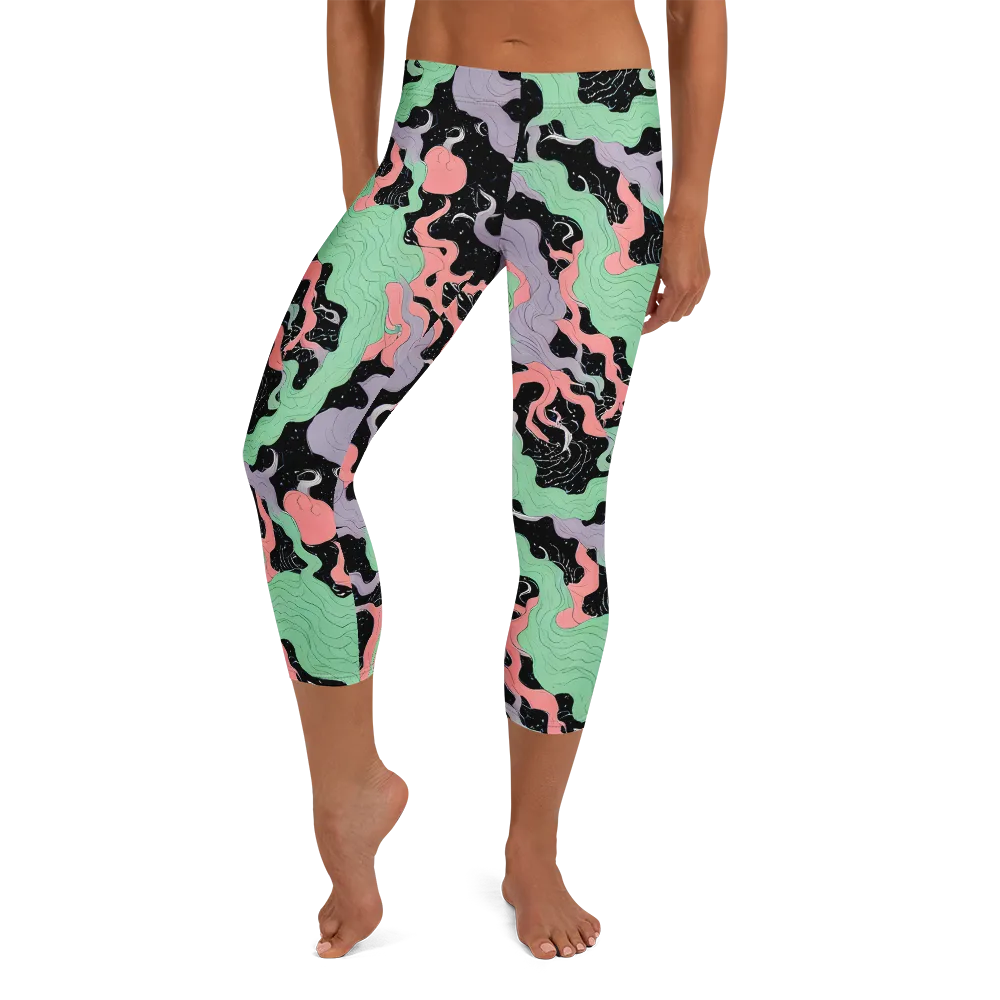 Pastel Eclipse on Capri Leggings — Front