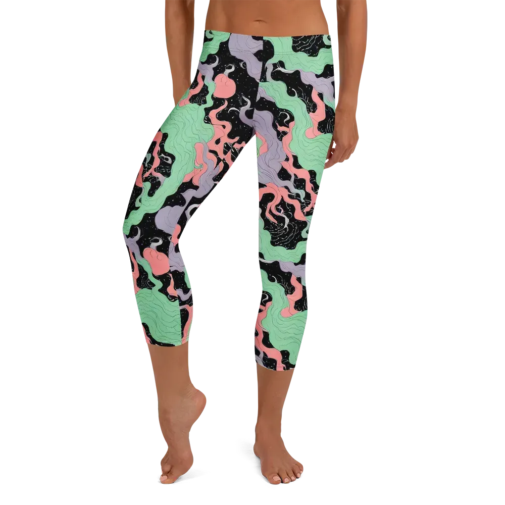 Pastel Eclipse on Capri Leggings — Front