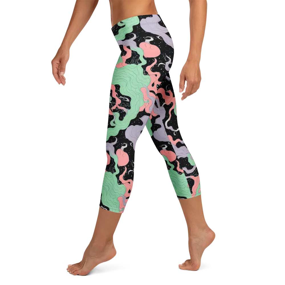 Pastel Eclipse on Capri Leggings — Left