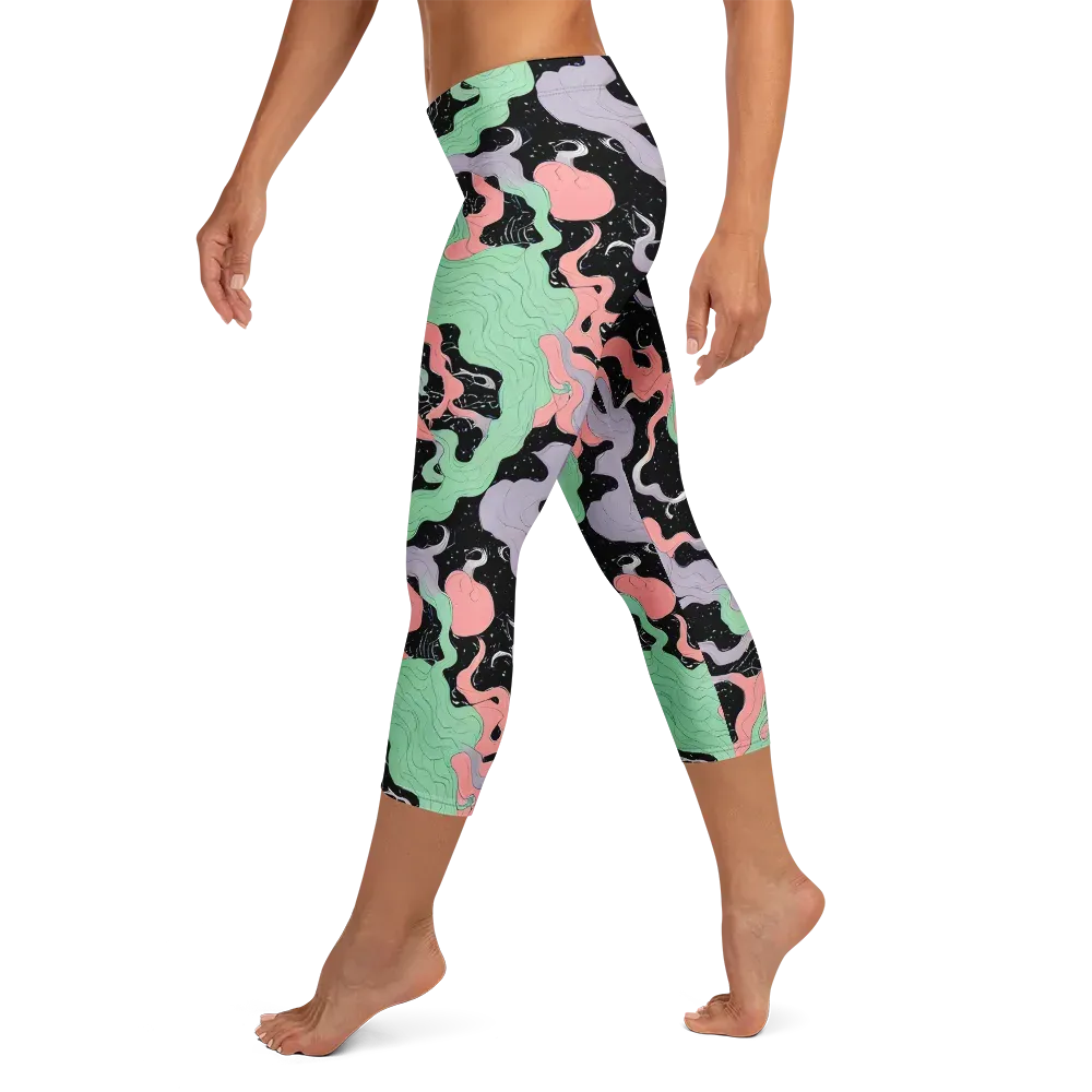 Pastel Eclipse on Capri Leggings — Left
