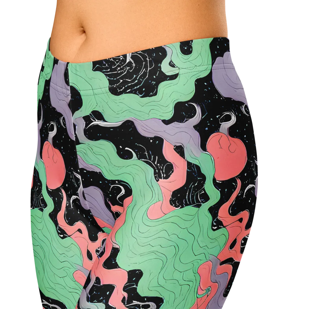 Pastel Eclipse on Capri Leggings — Zoomed-in