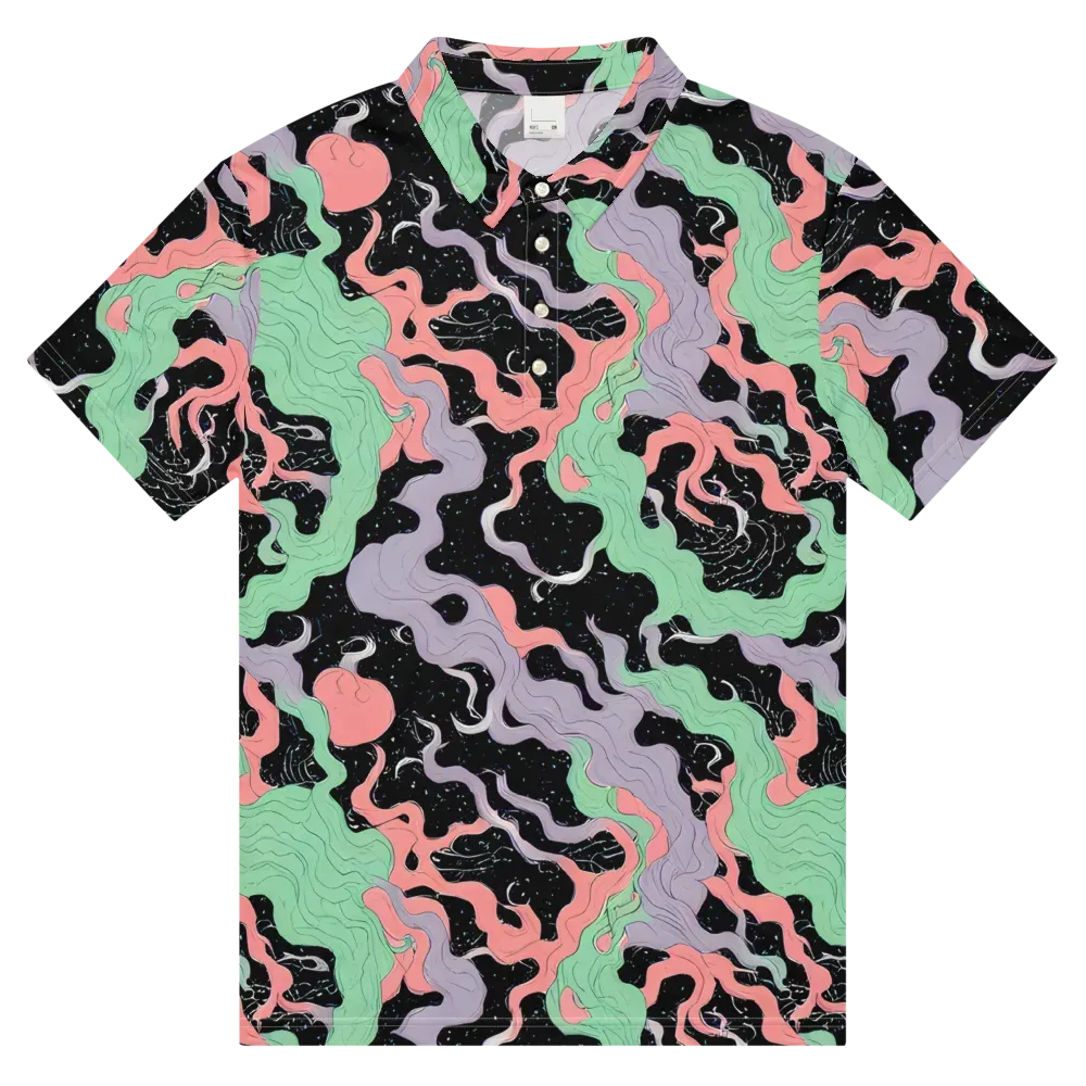 Pastel Eclipse on Men's Slim Fit Polo Shirt — Front
