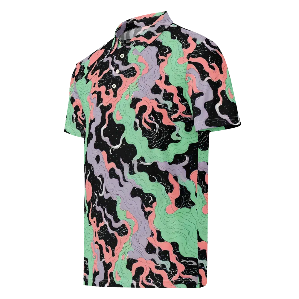 Pastel Eclipse on Men's Slim Fit Polo Shirt — Left Front
