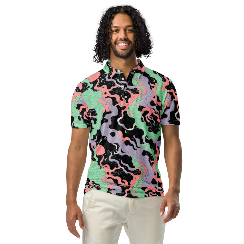 Pastel Eclipse on Men's Slim Fit Polo Shirt — Front