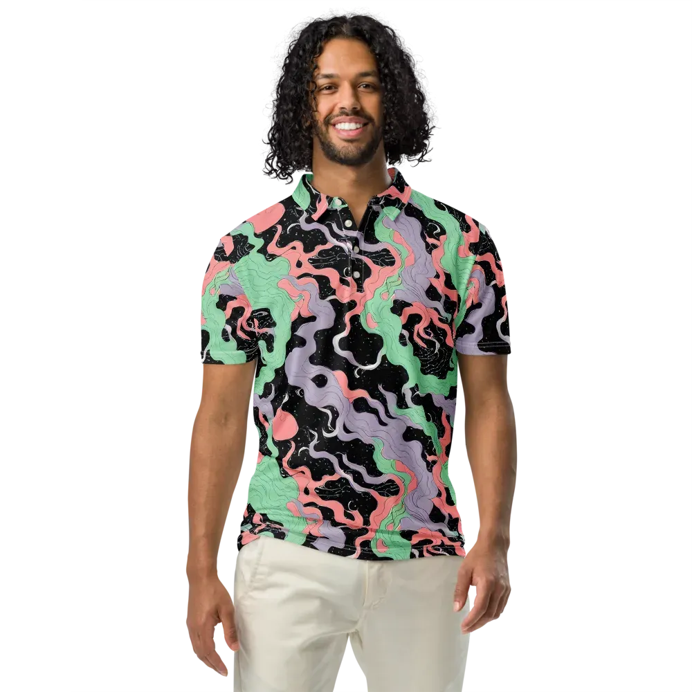 Pastel Eclipse on Men's Slim Fit Polo Shirt — Front