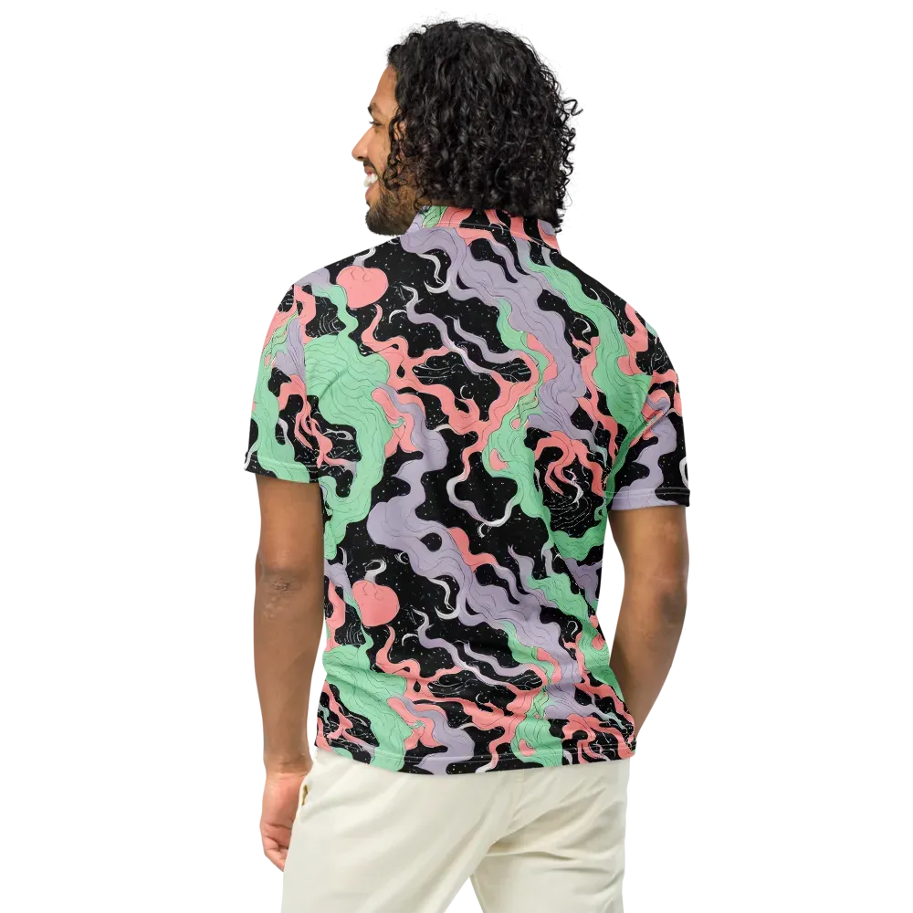 Pastel Eclipse on Men's Slim Fit Polo Shirt — Back