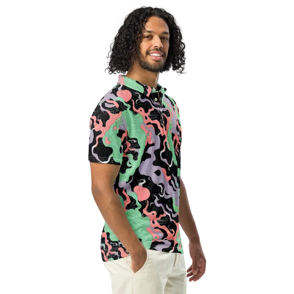 Pastel Eclipse on Men's Slim Fit Polo Shirt — Right Front