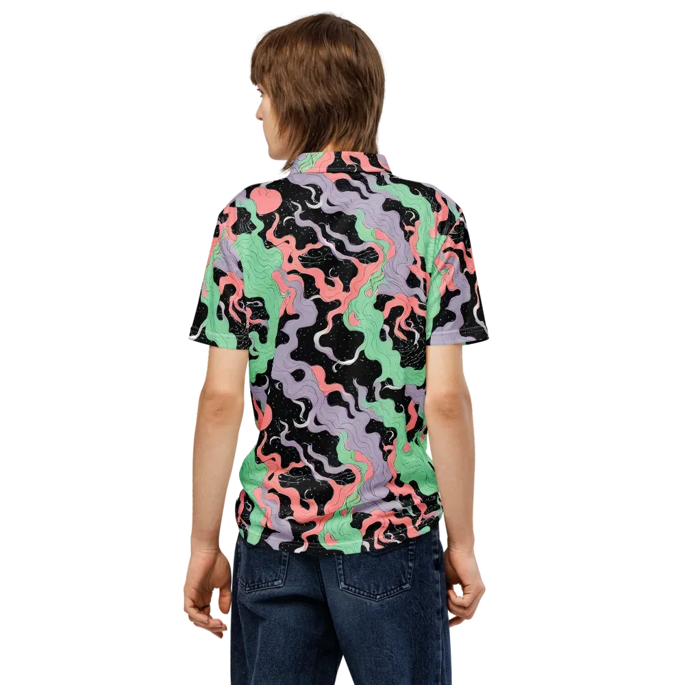 Pastel Eclipse on Men's Slim Fit Polo Shirt — Back