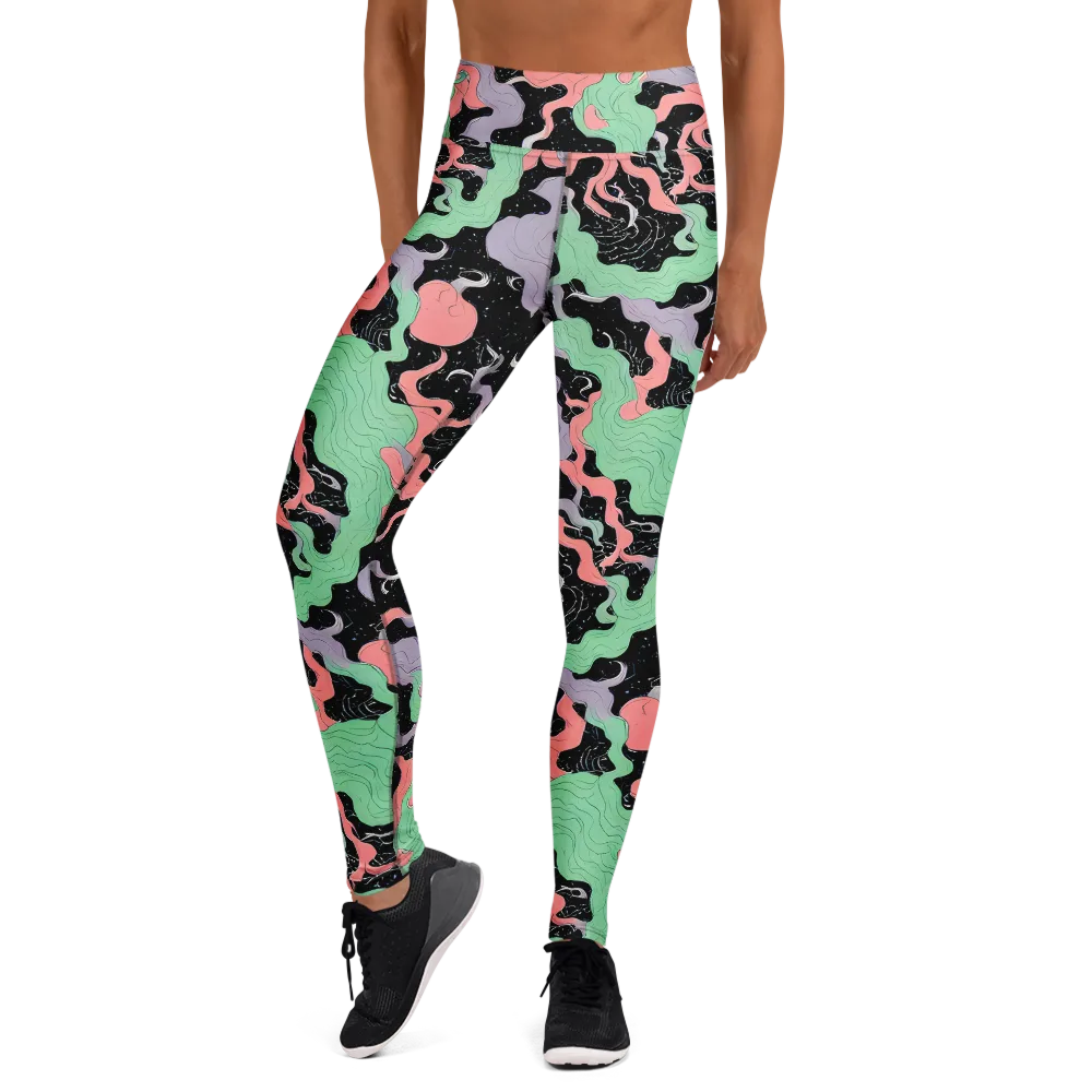 Pastel Eclipse on Yoga Leggings — Front