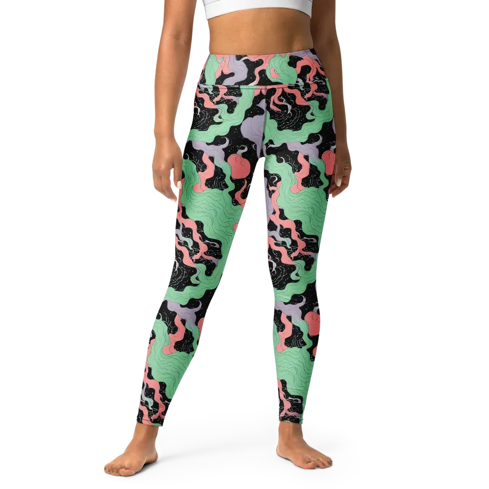 Pastel Eclipse on Yoga Leggings — Front