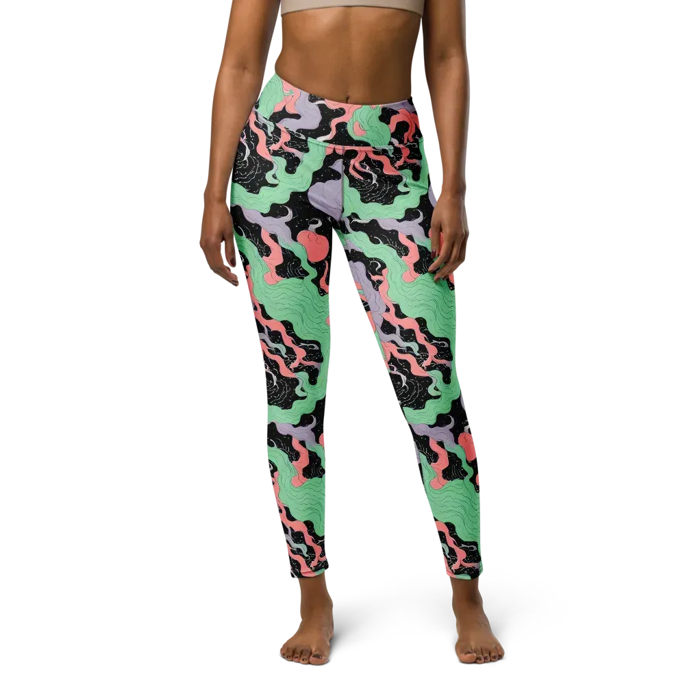 Pastel Eclipse on Yoga Leggings — Front