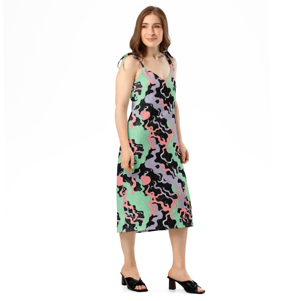 Pastel Eclipse on Slip Dress — Right Front