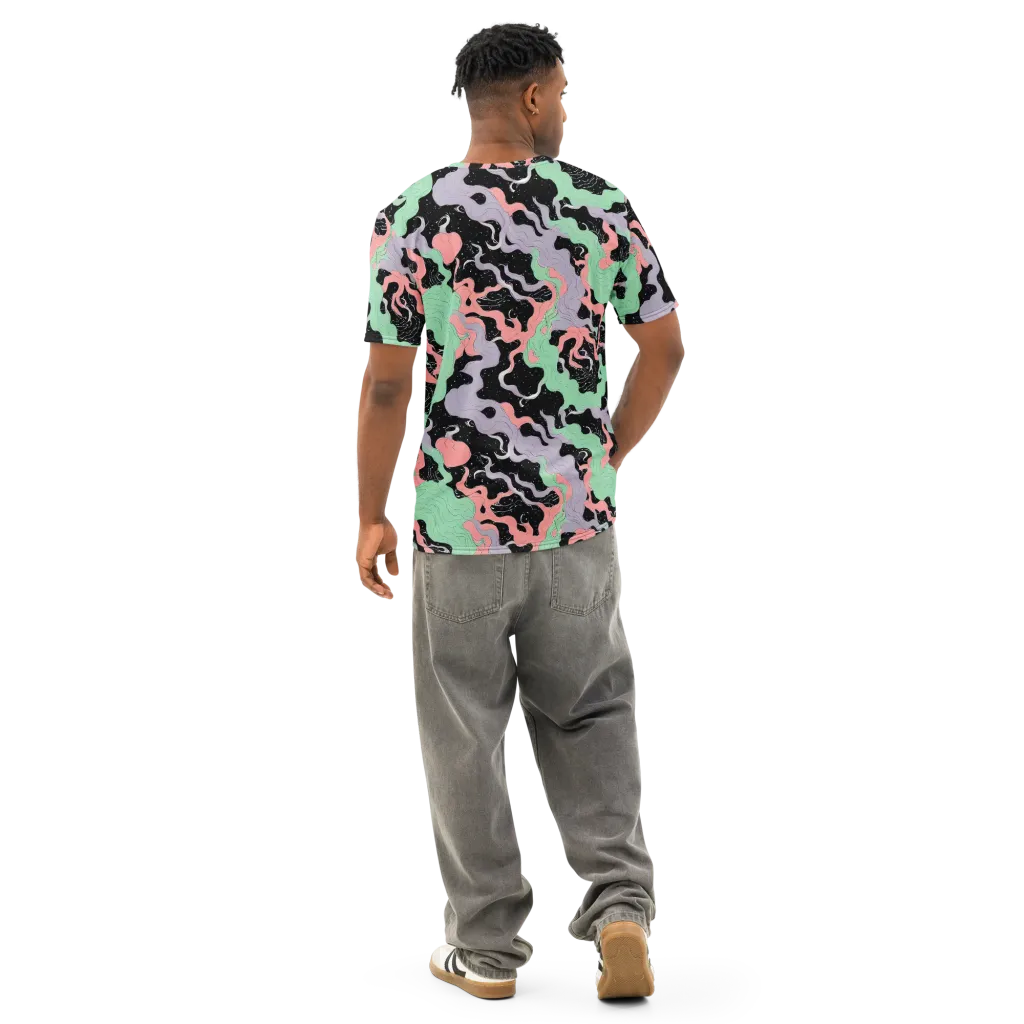 Pastel Eclipse on Men's Cotton Crew Neck T-Shirt — Back