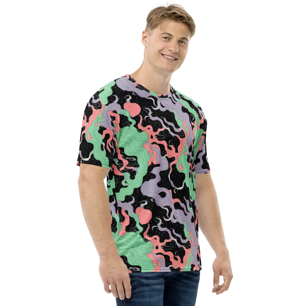 Pastel Eclipse on Men's Crew Neck T-Shirt — Right