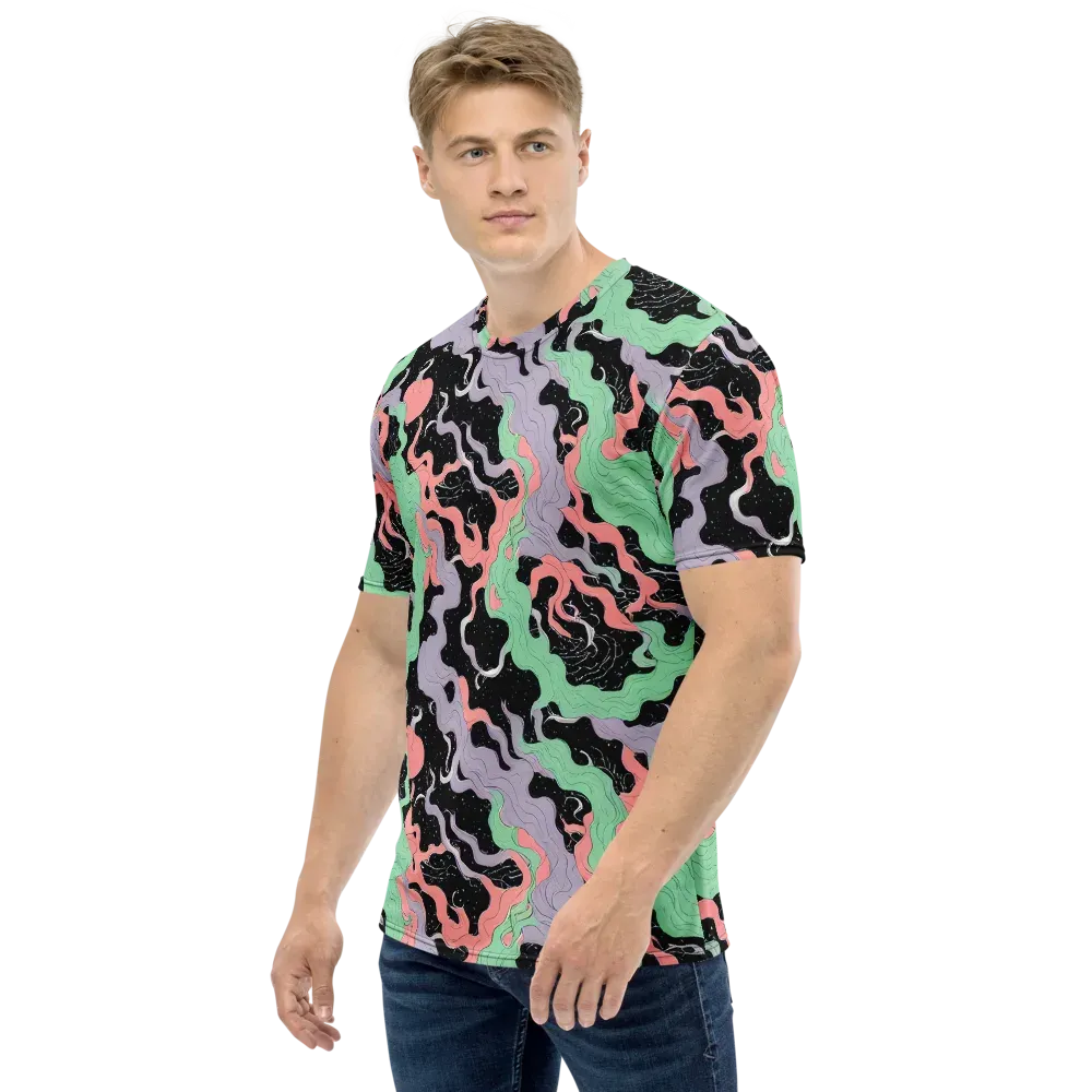 Pastel Eclipse on Men's Crew Neck T-Shirt — Left