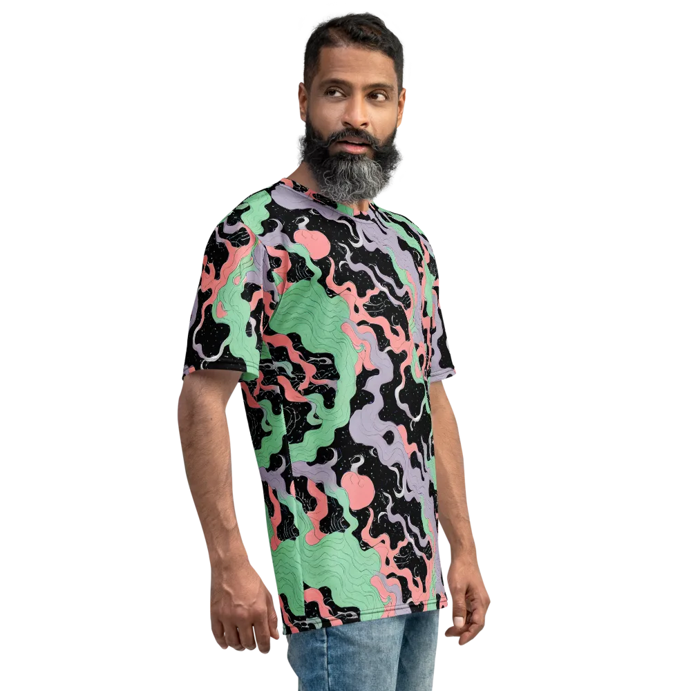 Pastel Eclipse on Men's Crew Neck T-Shirt — Right