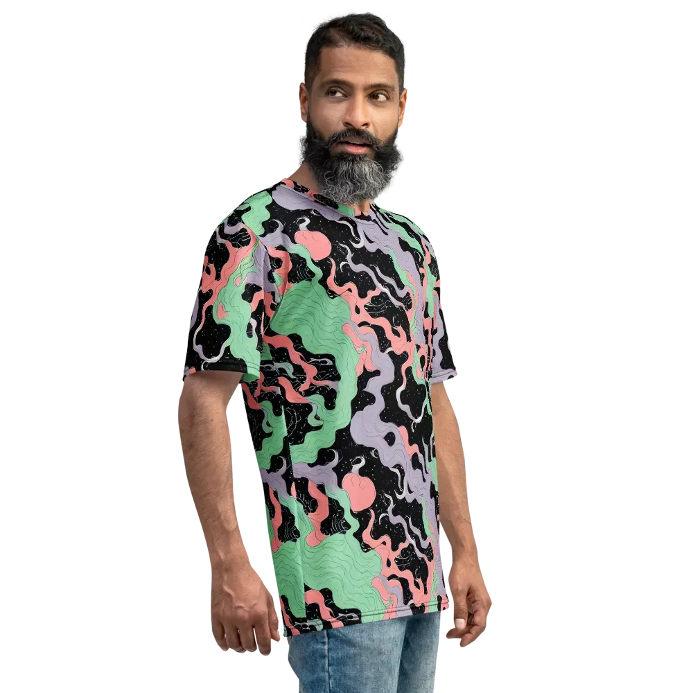 Pastel Eclipse on Men's Crew Neck T-Shirt — Right