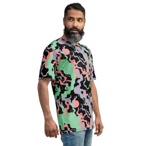 Pastel Eclipse on a Men's Crew Neck T-Shirt