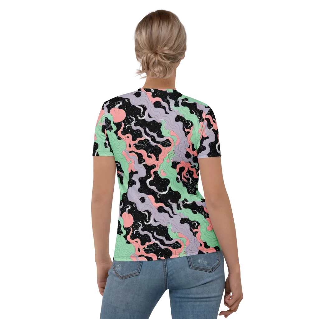 Pastel Eclipse on Women's Crew Neck T-Shirt — Back