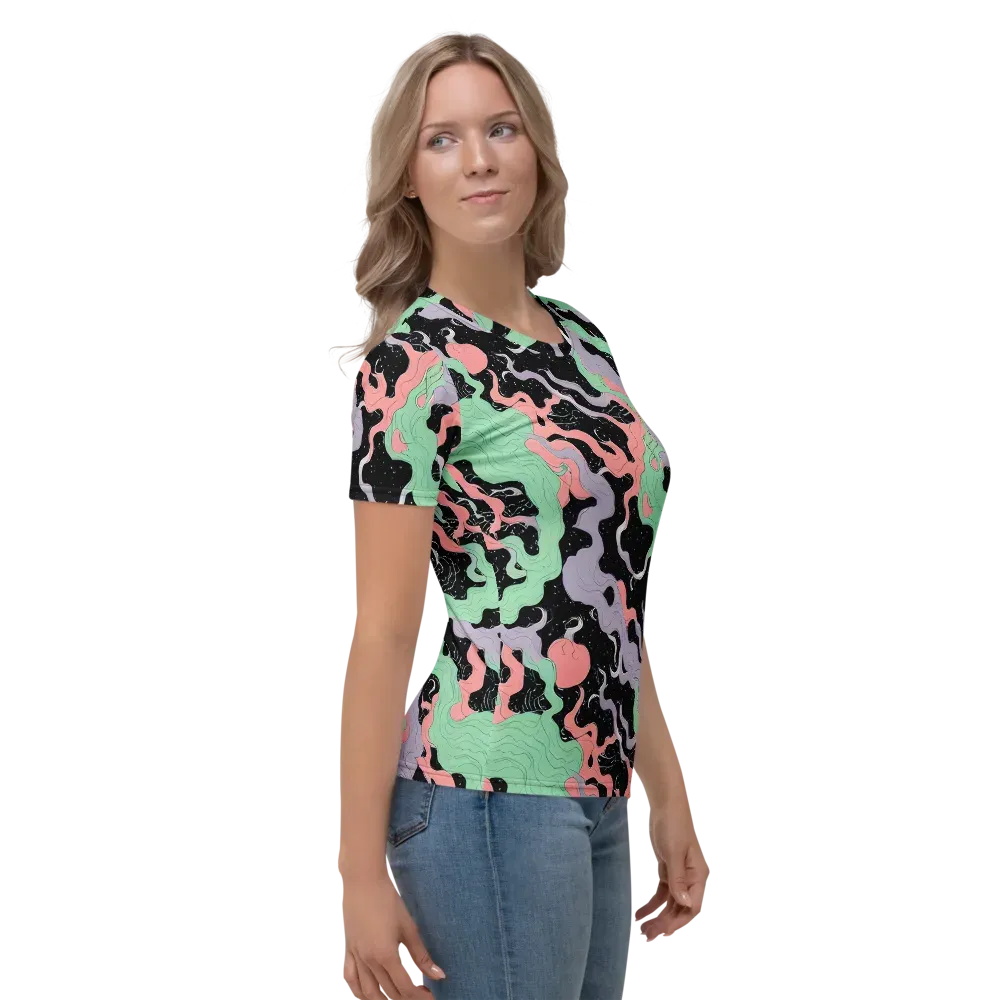 Pastel Eclipse on Women's Crew Neck T-Shirt — Right