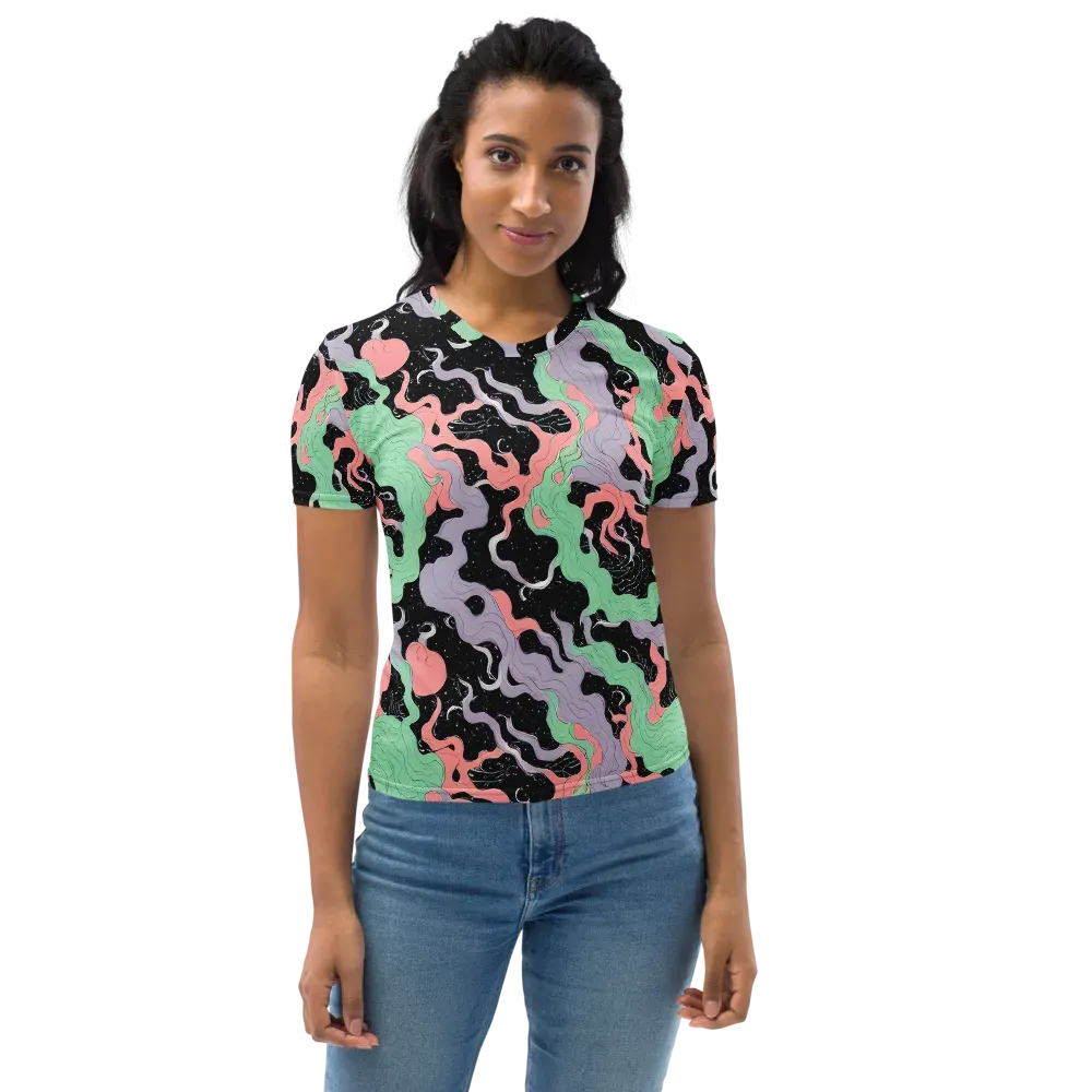 Pastel Eclipse on Women's Crew Neck T-Shirt — Front