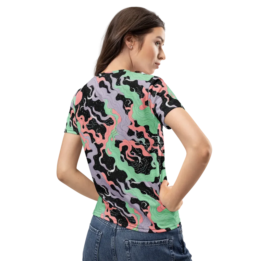 Pastel Eclipse on Women's Crew Neck T-Shirt — Back