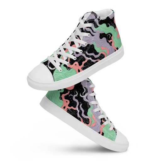 Pastel Eclipse on a Women's High Top Canvas Shoes