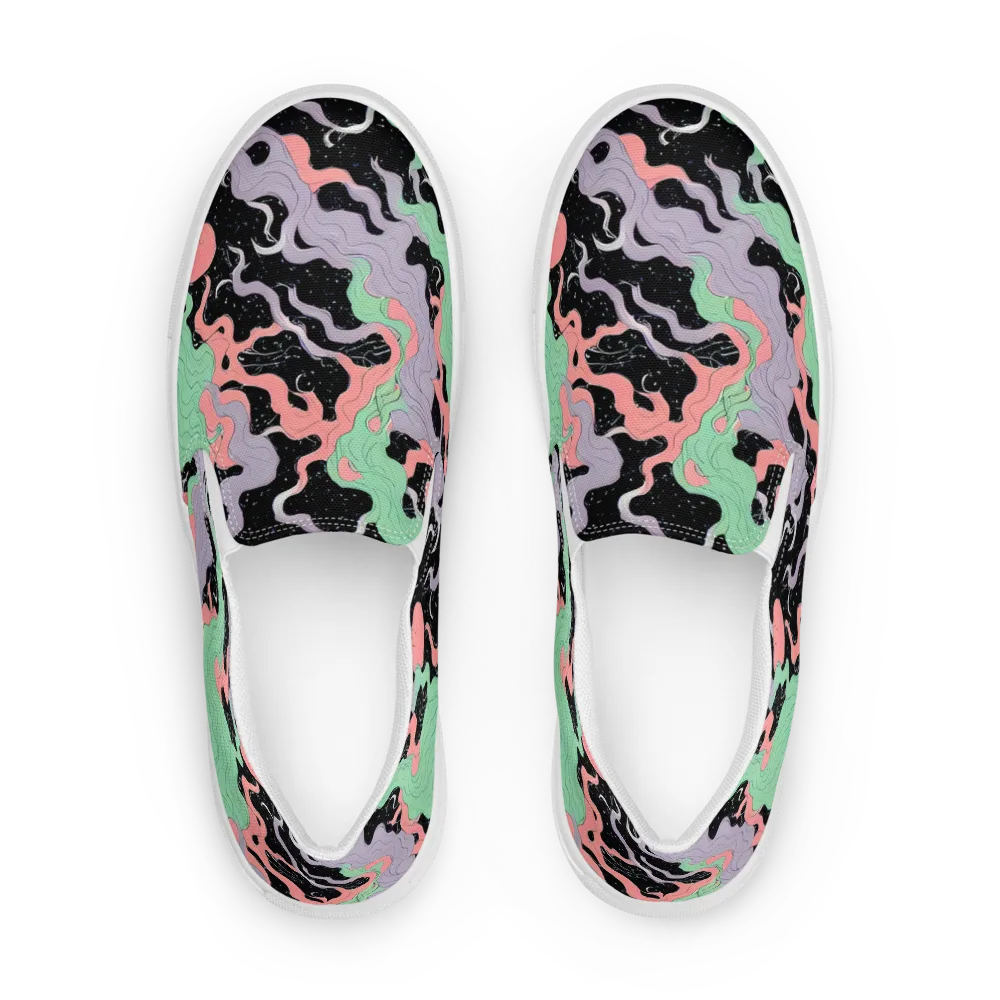 Pastel Eclipse on Men's Slip-On Canvas Shoes — Front