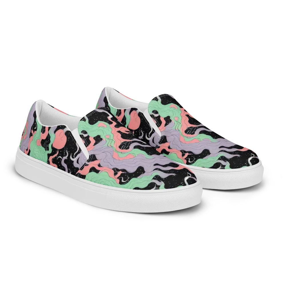 Pastel Eclipse on Men's Slip-On Canvas Shoes — Right Front