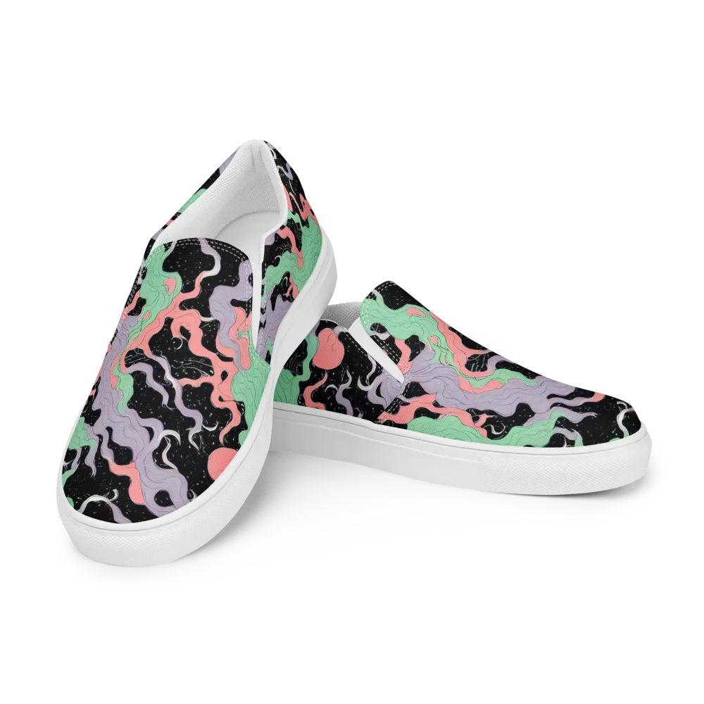 Pastel Eclipse on Men's Slip-On Canvas Shoes — Left Front